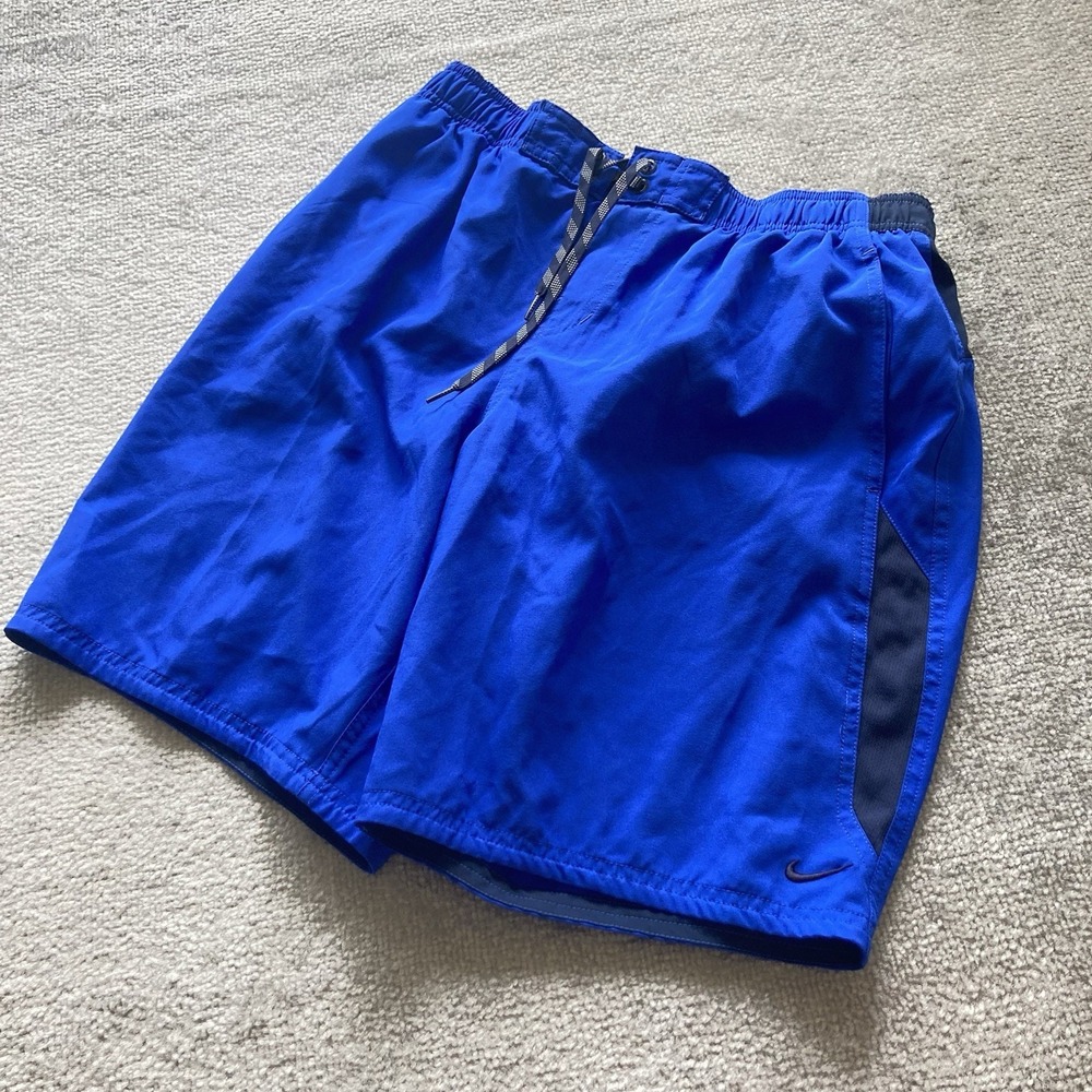 Nike Swim Trunks Mens Large Blue Boardshorts Surfing Swimming Surfer Lined VTG